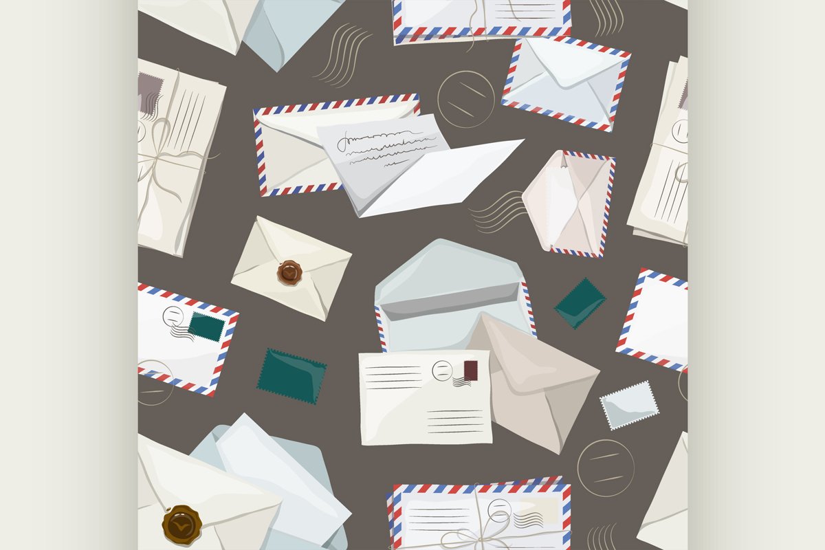 Letters and envelopes pattern example image 1