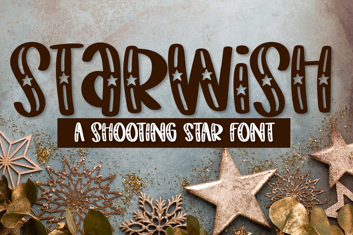 Starwish - A Shooting Star Font example image 1