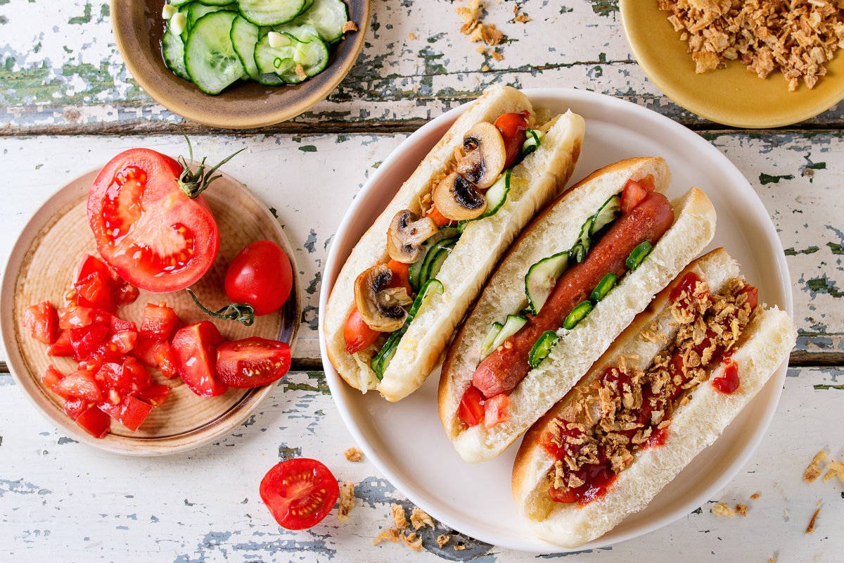 Assortment of homemade hot dogs example image 1