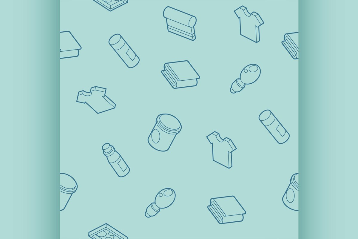 Silkskreen outline isometric pattern example image 1