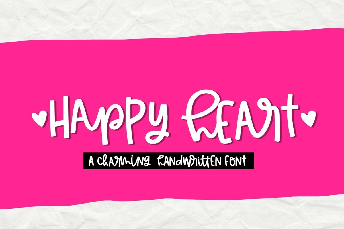 Happy Heart- Smooth Handwritten Font for Crafters example image 1