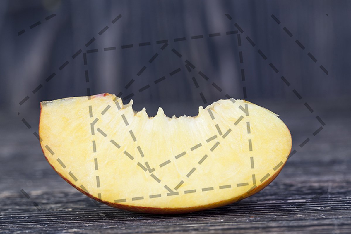 one fresh slice of ripe peach example image 1