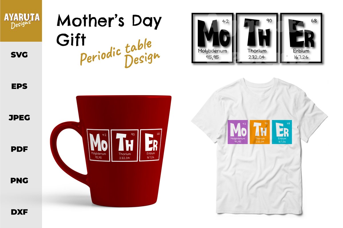 Mother's Day Gift Quote as Periodic Table SVG EPS PNG example image 1