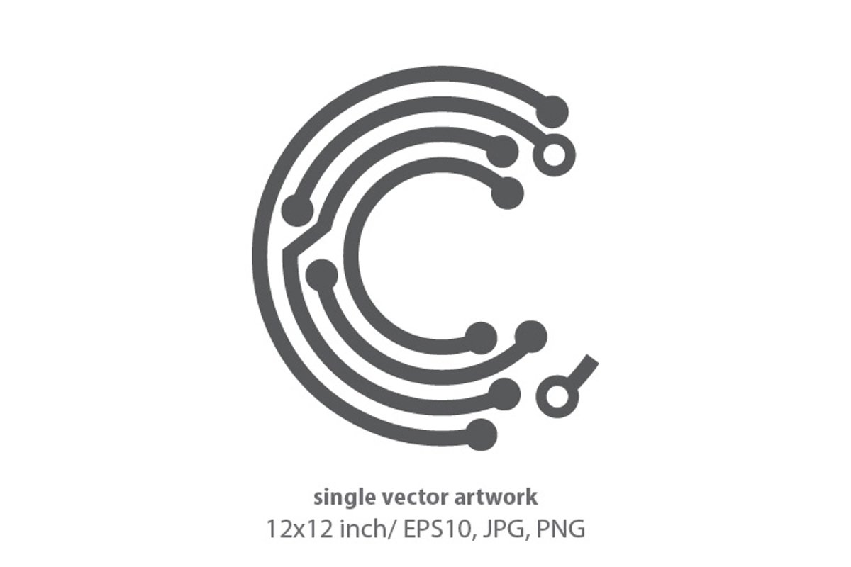 digital letter c- single vector artwork example image 1
