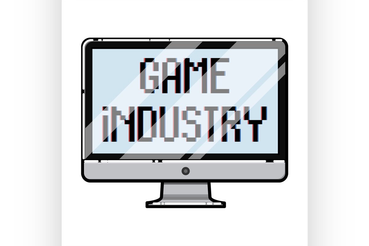Color vintage game industry emblem example image 1