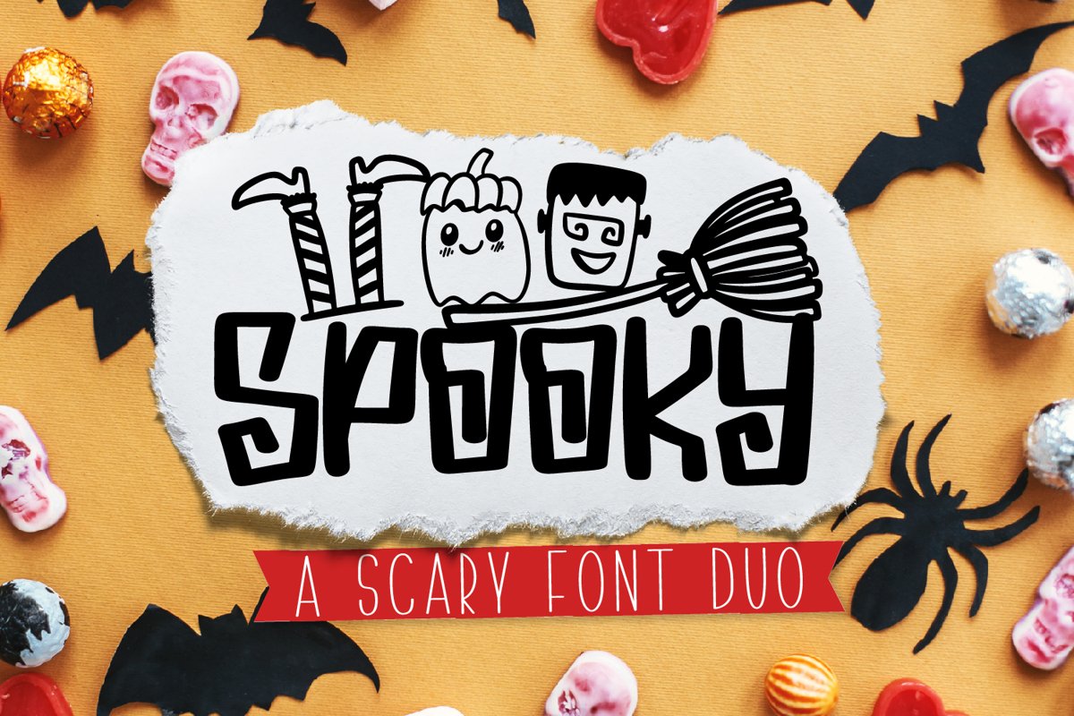 Spooky Dudes - A Scary Silly Halloween Font & Dingbat Duo! example image 1
