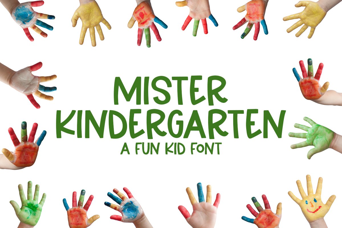 Mister Kindergarten - A Fun Kid Font example image 1