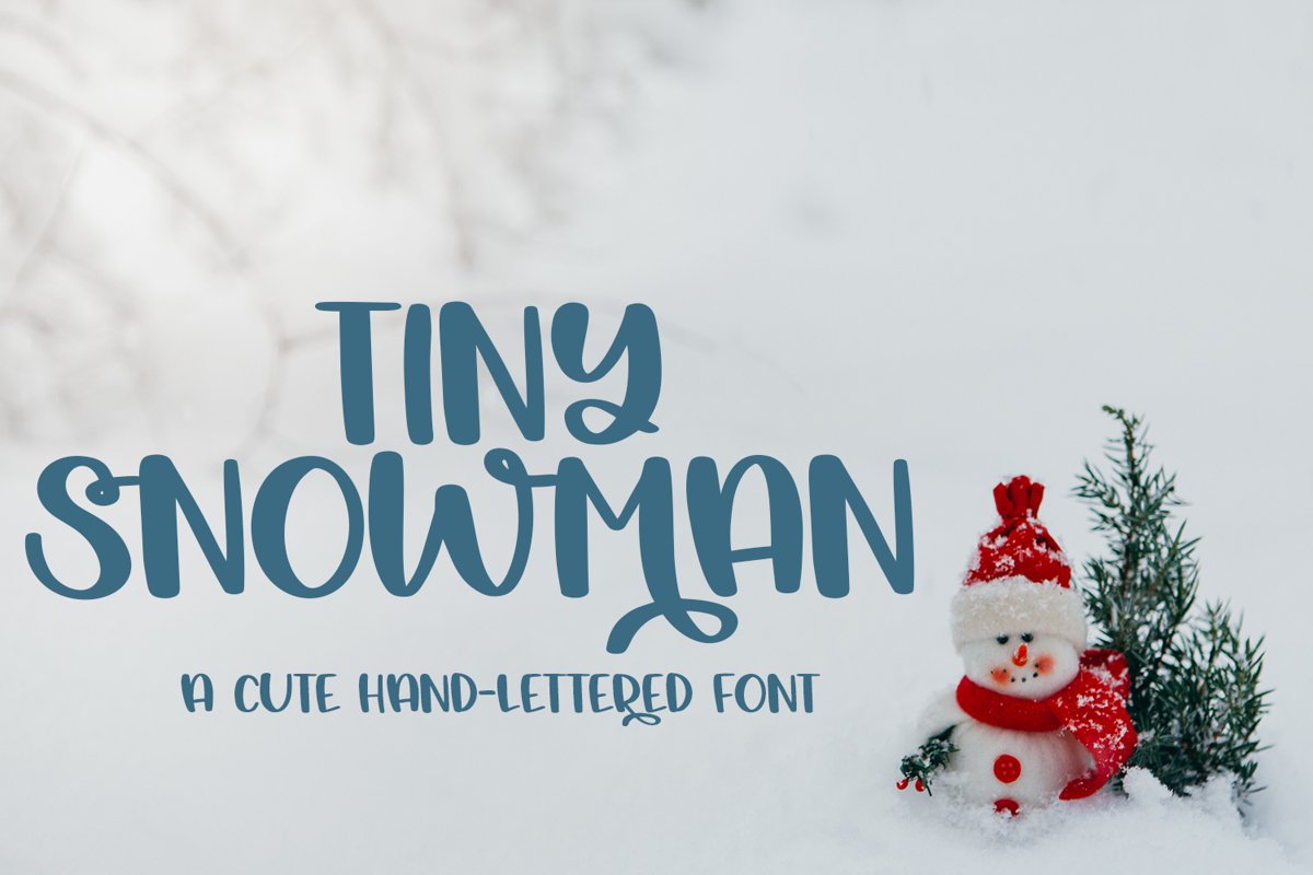Tiny Snowman - A Cute Hand-Lettered Font example image 1