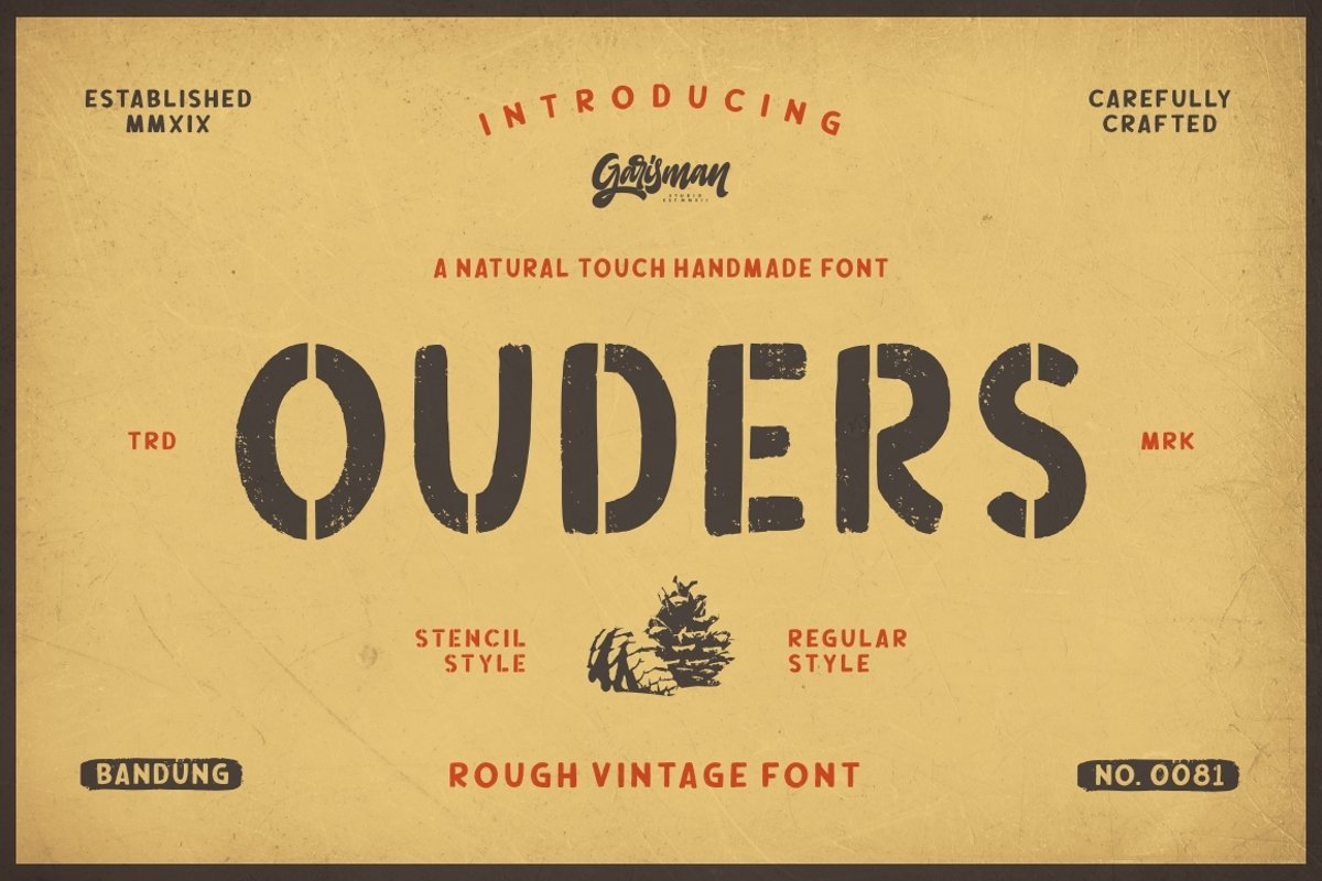 Ouders - Stencil & Regular Font example image 1
