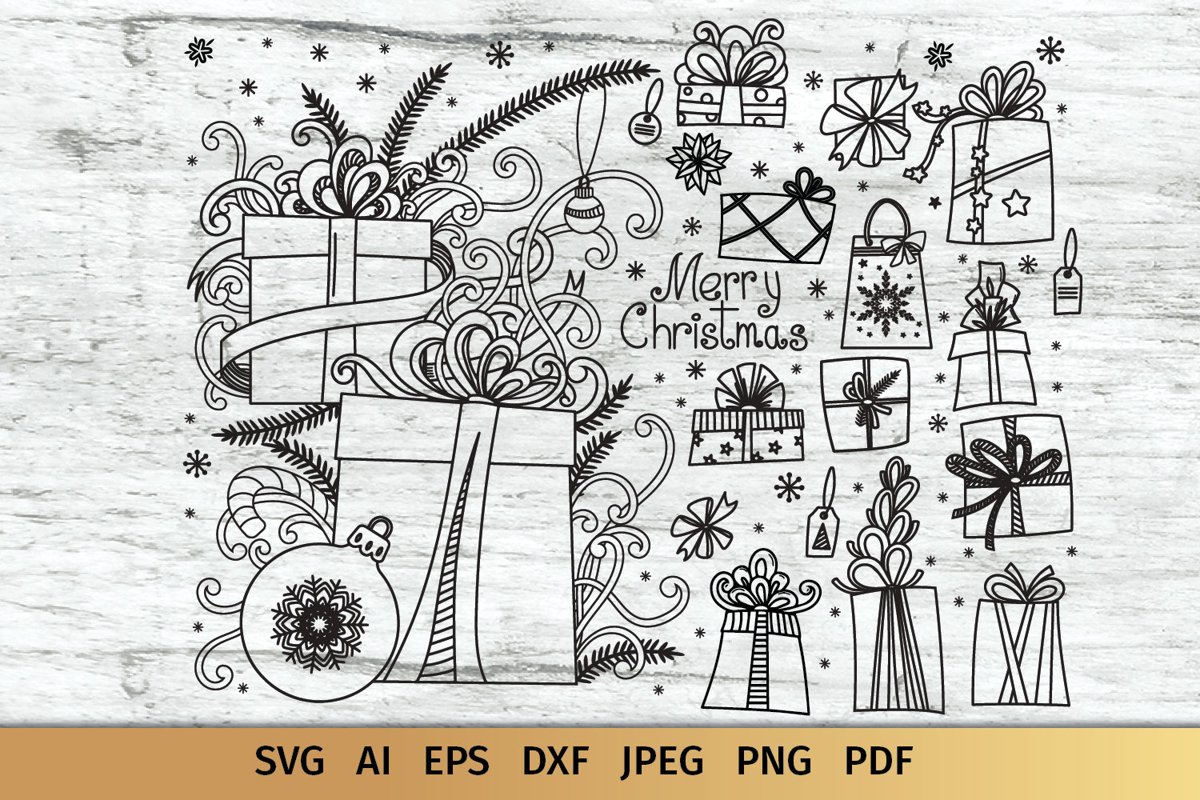 Christmas gifts svg example image 1