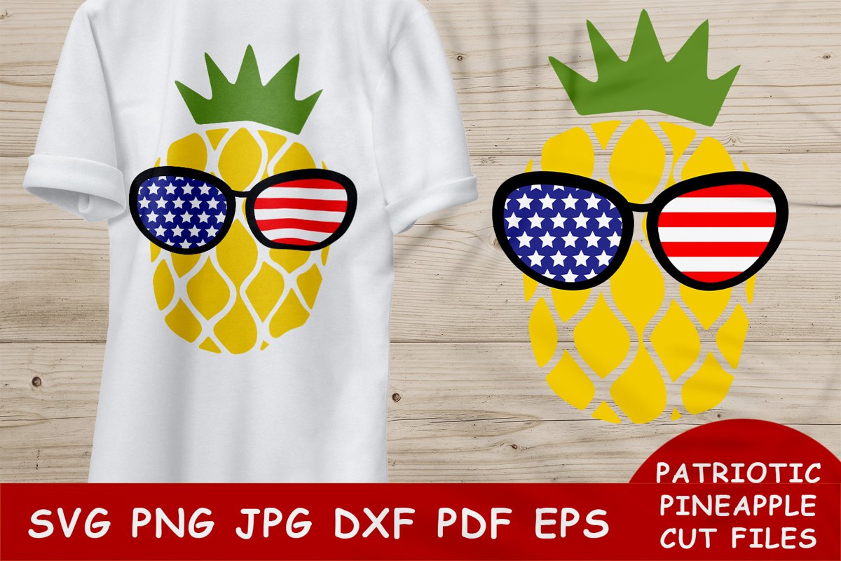 Patriotic Pineapple SVG file|4th of July SVG|American Flag example image 1