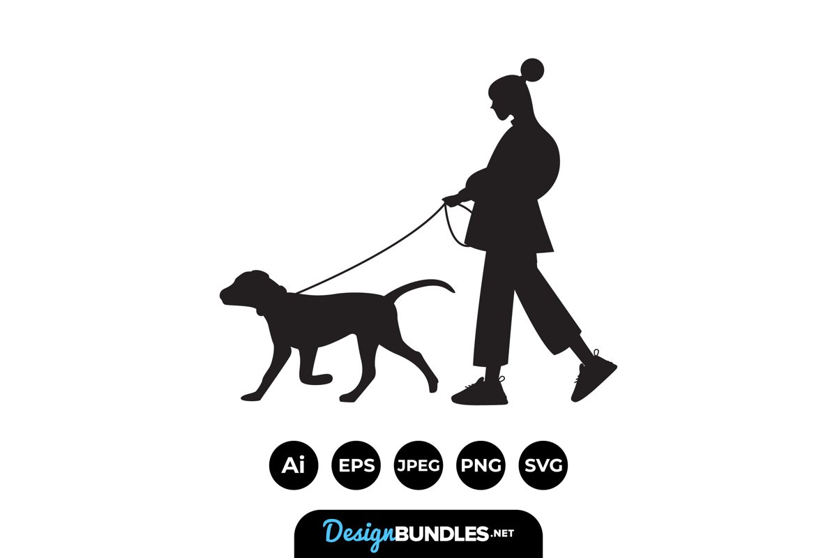 Walking The Dog Silhouttes example image 1
