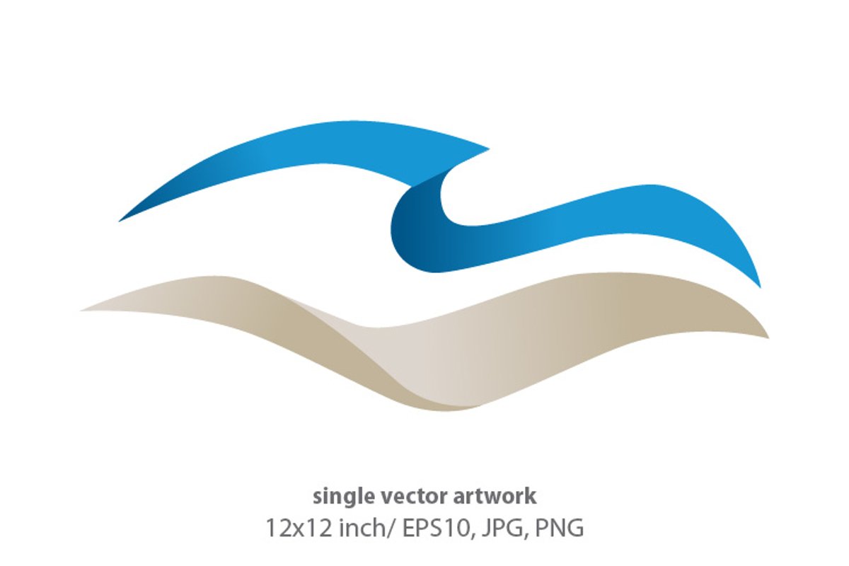 Ocean waves - single vector artwork example image 1