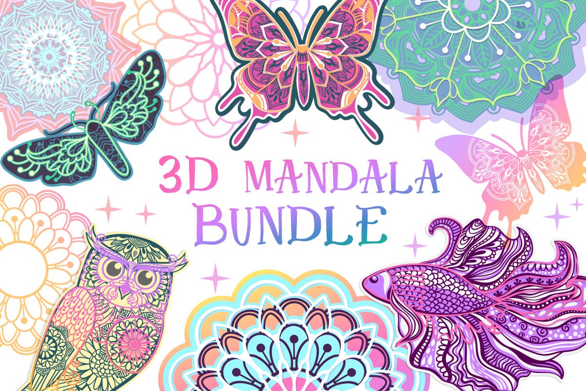 3D Mandala Bundle | 3D Papercut SVG example image 1