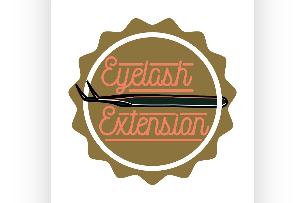 Color vintage eyelash extension emblem example image 1