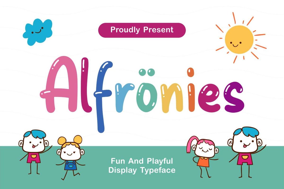 Alfrönies - Fun and Playful Display Typeface example image 1