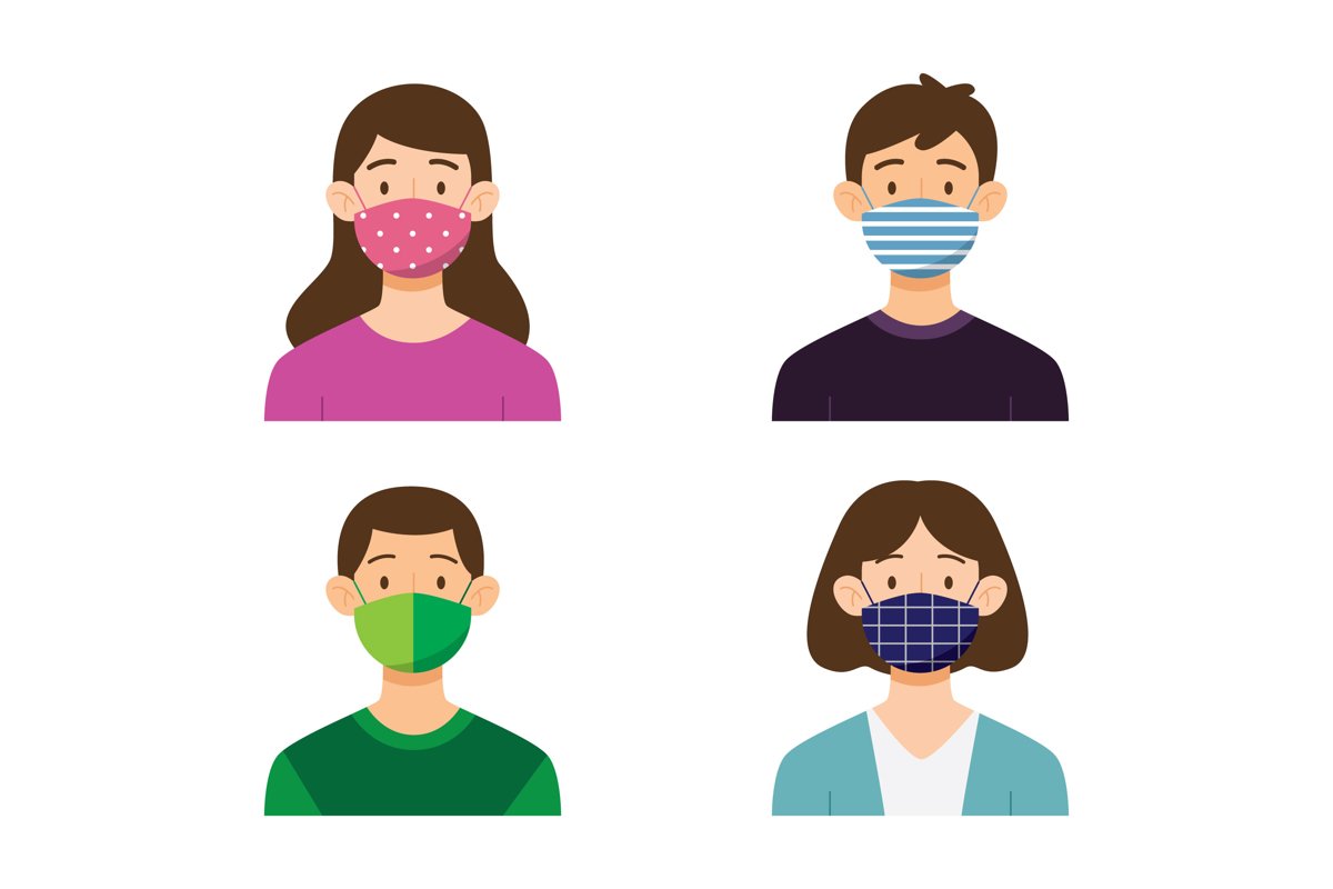 People Wearing Fabric Face Mask example image 1