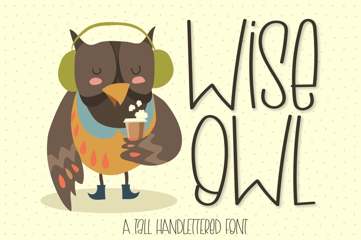 Wise Owl - A Tall Handlettered Font example image 1