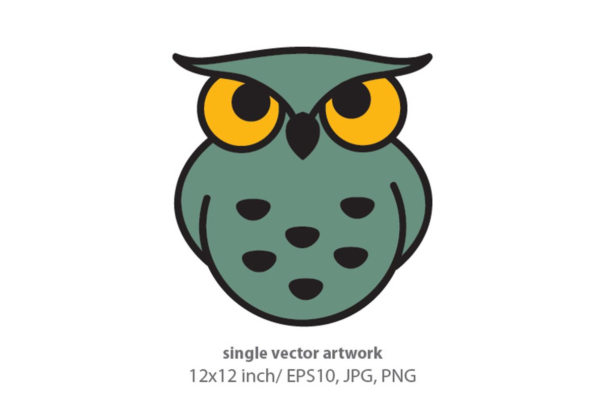 cute little owl - single vector artwork example image 1