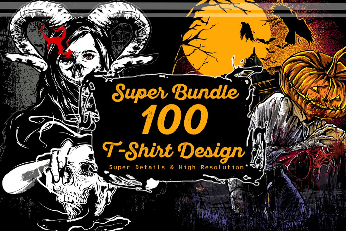 Super Bundle 100 T-Shirt Design example image 1