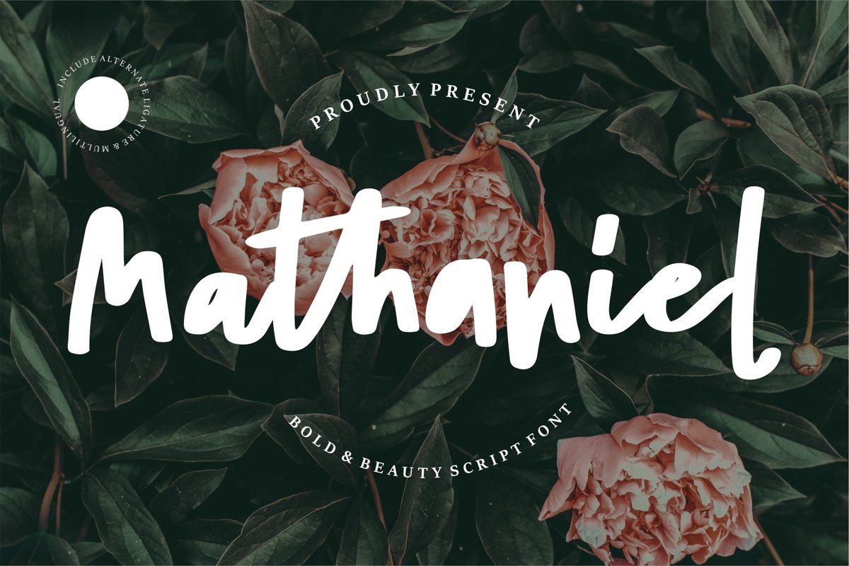 Mathaniel - Bold Beauty Script Font example image 1