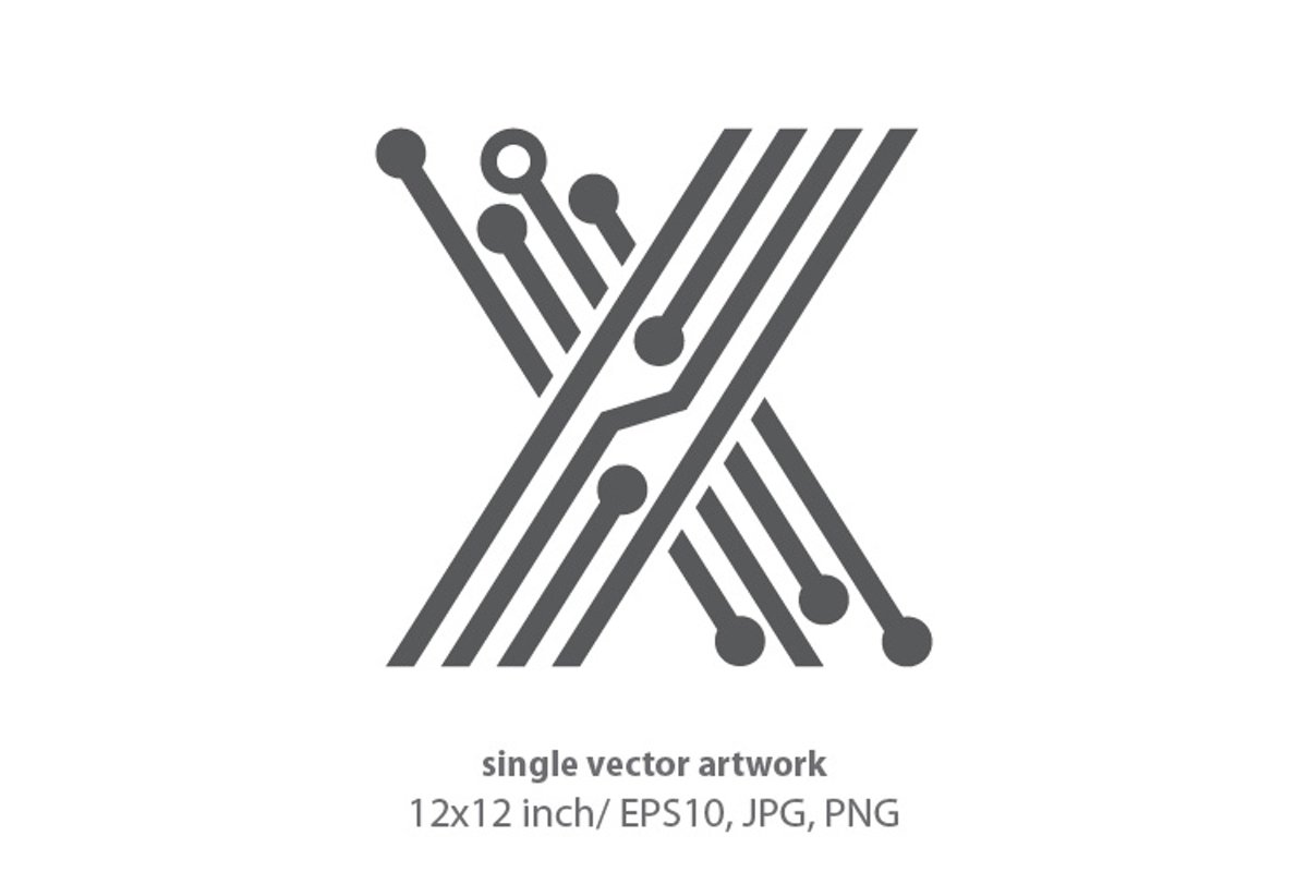 digital letter x- single vector artwork example image 1