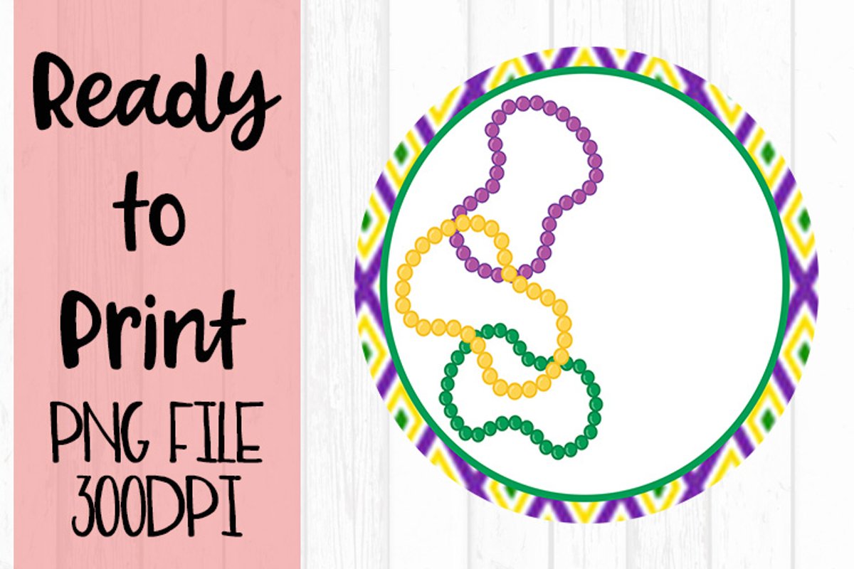 Mardi Gras Beads Circle Ready to Print example image 1