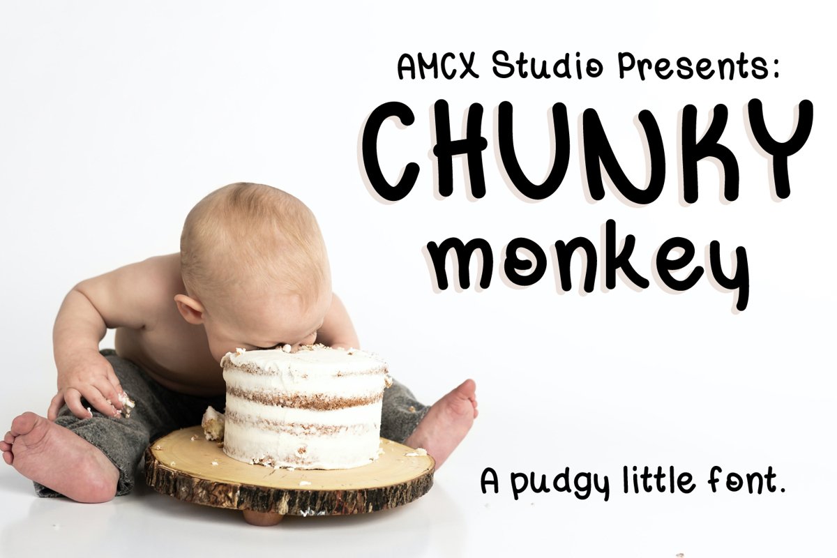 Chunky Monkey - A pudgy little font example image 1