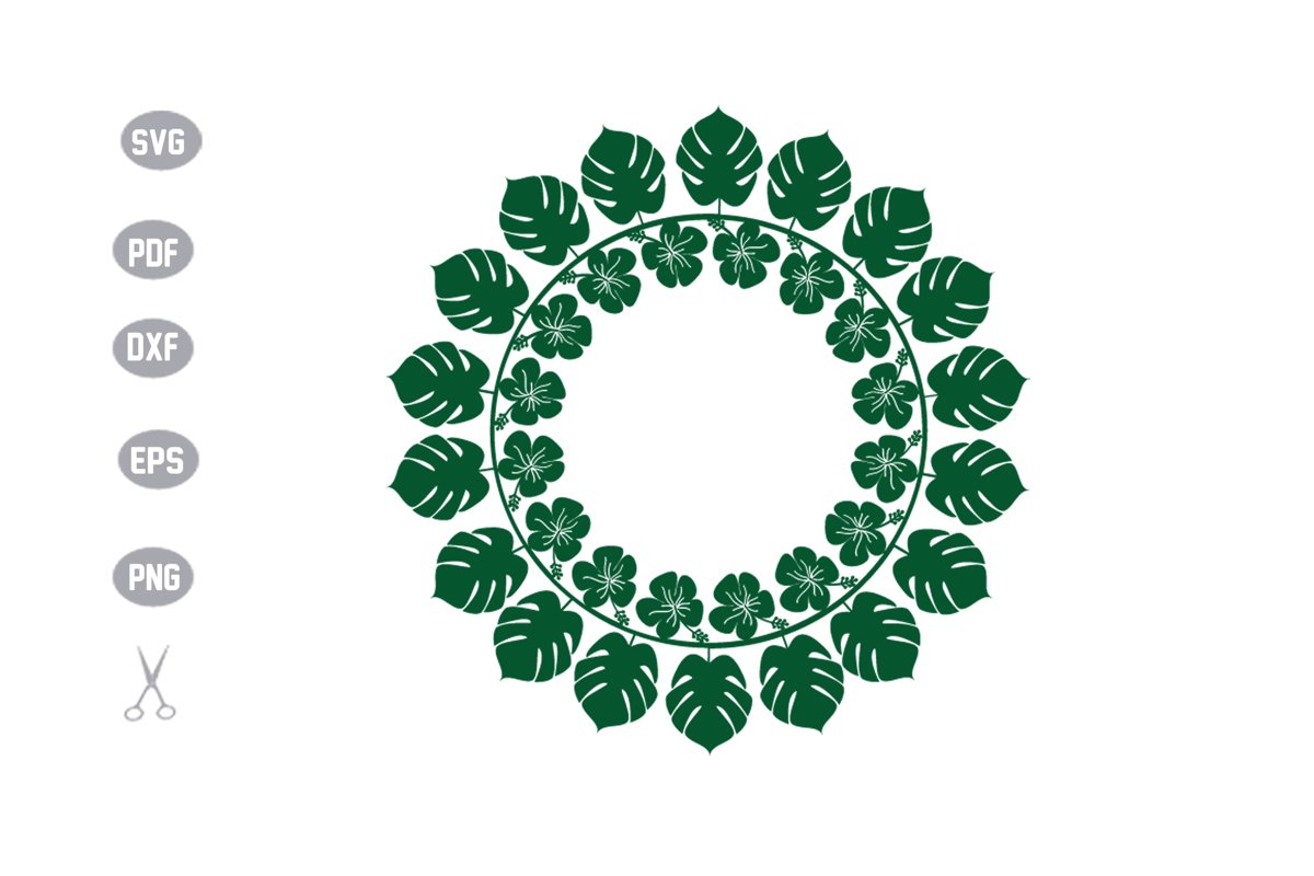 Flower Frame Monogram SVG Design example image 1