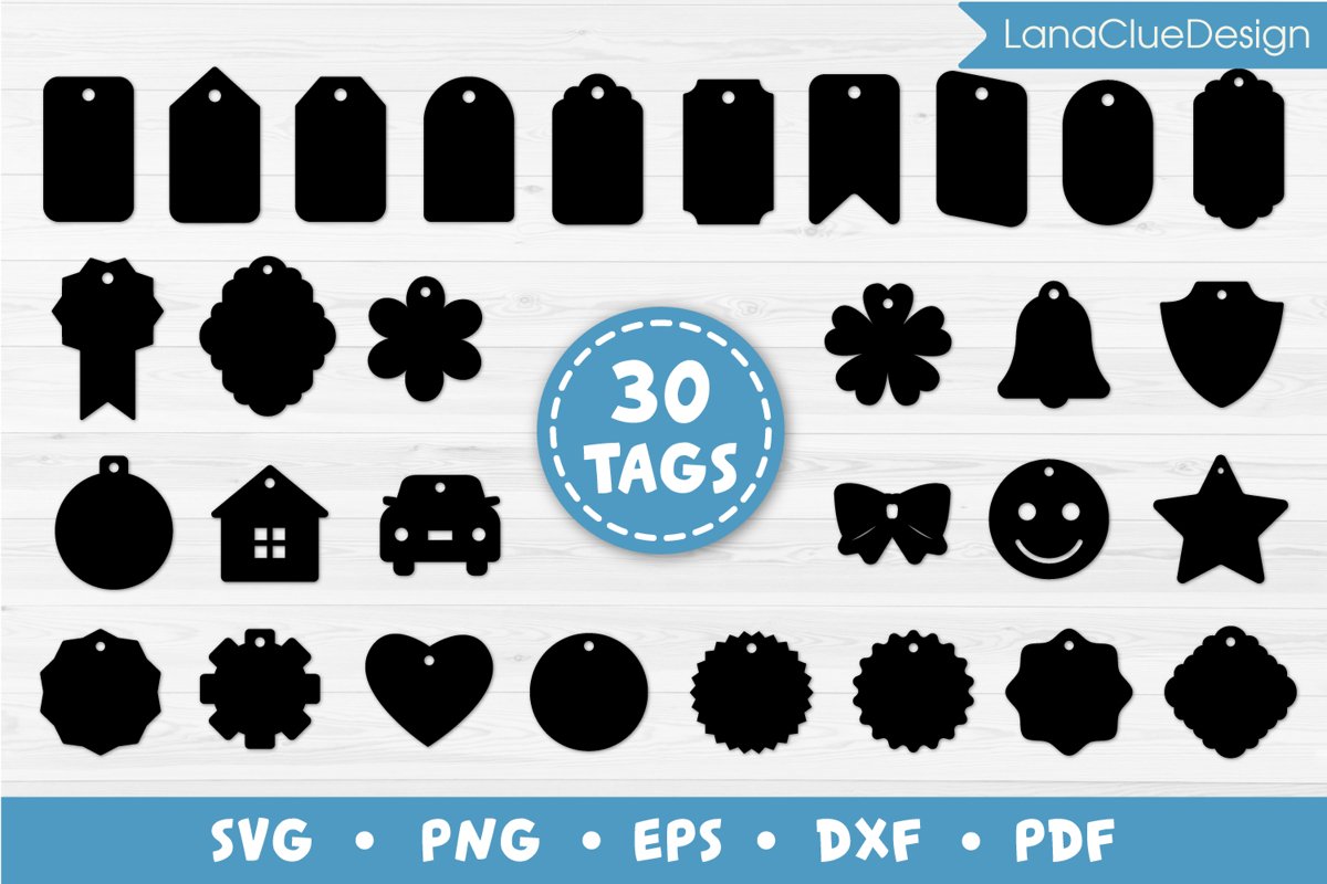 30 Gift Tags Bundle SVG Cut Files, Label and Price Tags example image 1