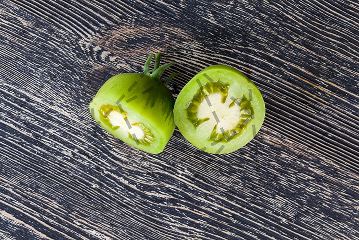 cut one green tomato example image 1