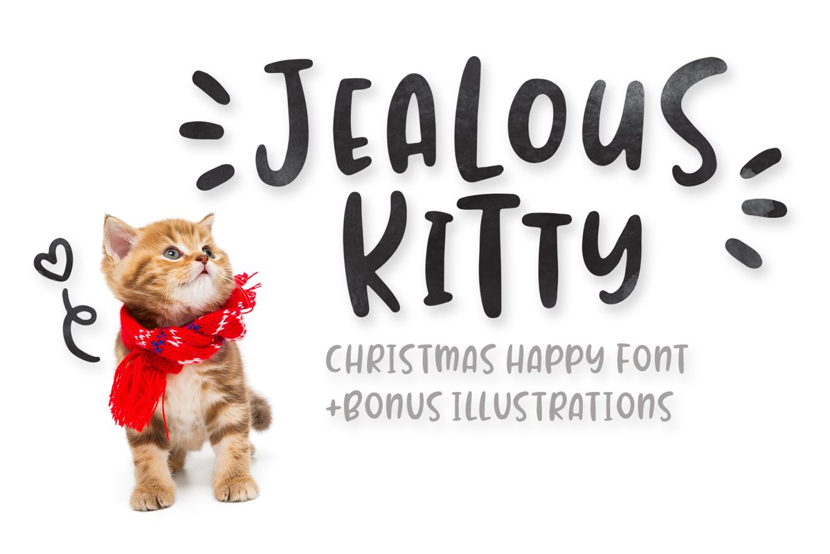 Jealous Kitty - Christmas Happy Font example image 1