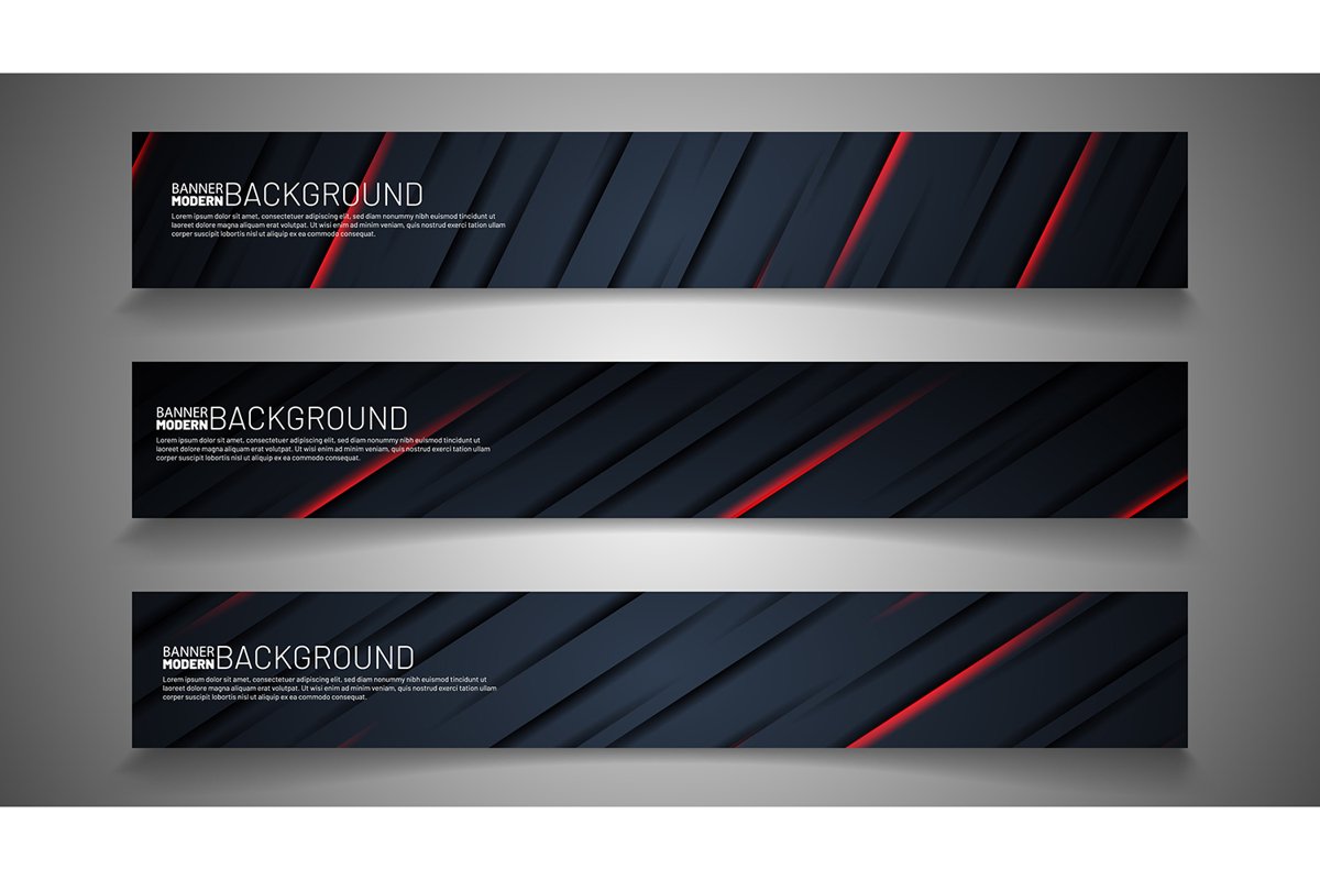 Collection of abstract banner backgrounds. Geometric shapes example image 1