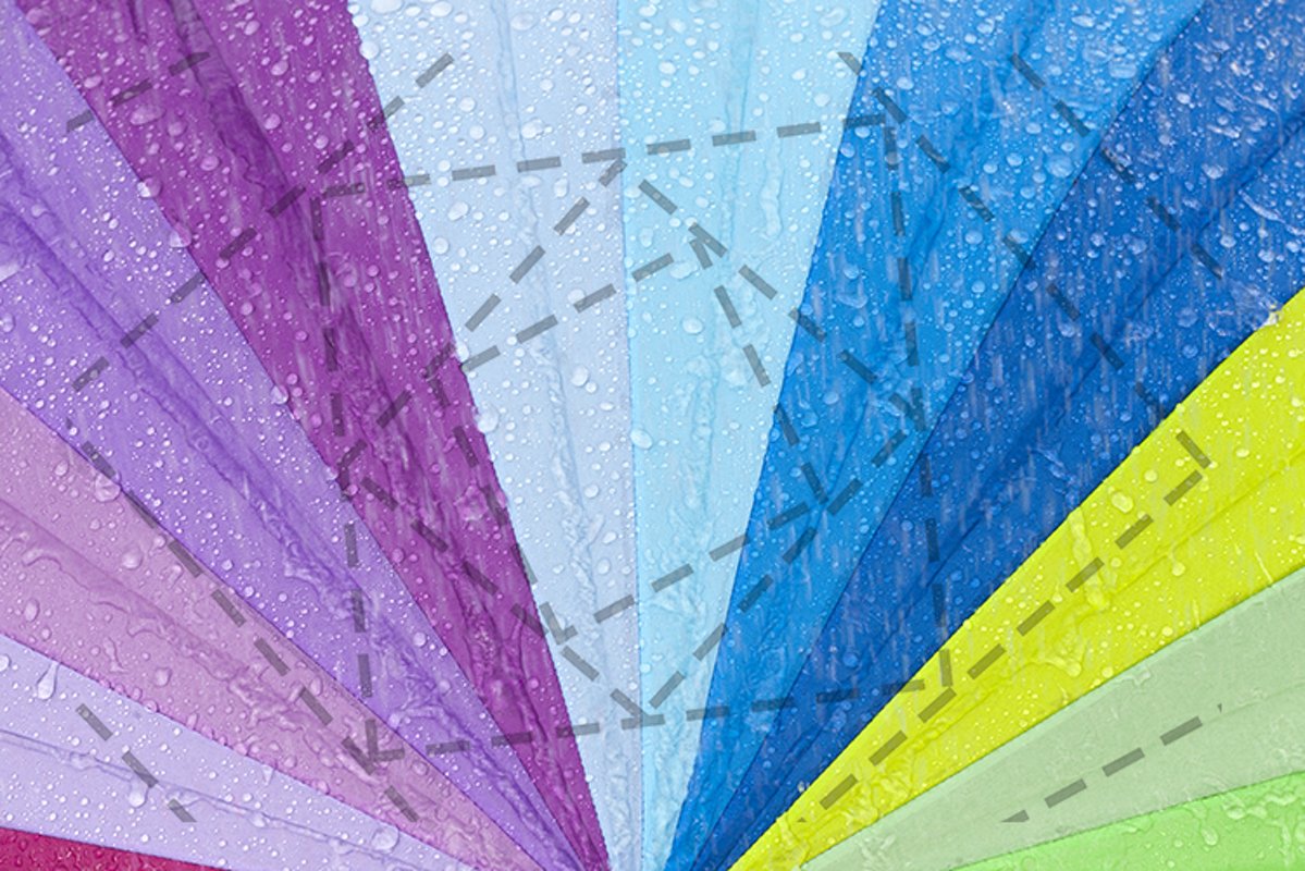 Colored umbrella of water drop. example image 1
