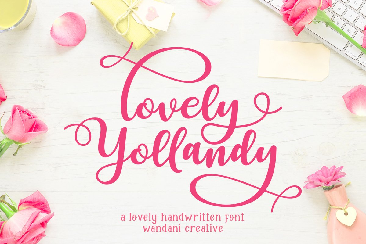 Lovely Yollandy // Script Font example image 1
