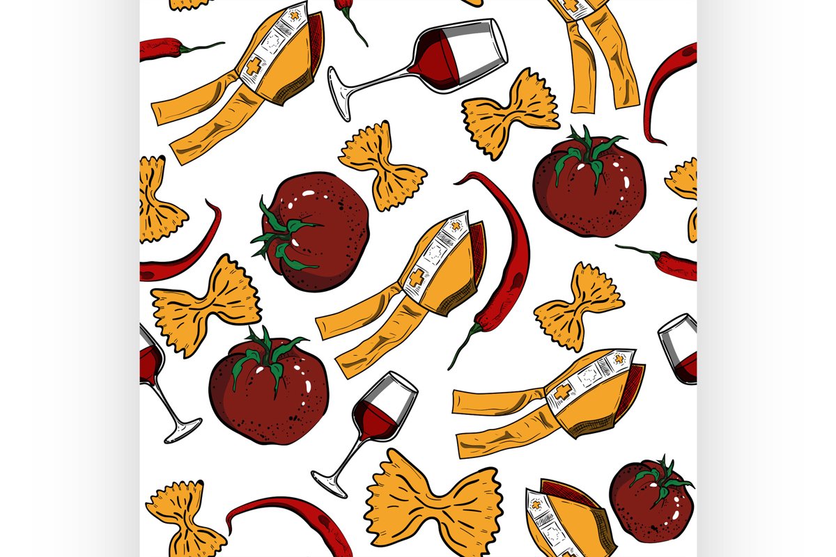 Seamless pattern of Italy example image 1