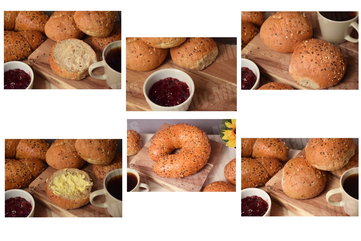 Set of 6 photos of breakfast buns example image 1
