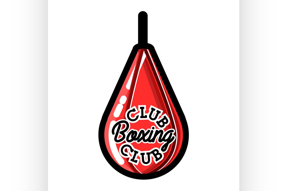 Color vintage boxing club emblem example image 1