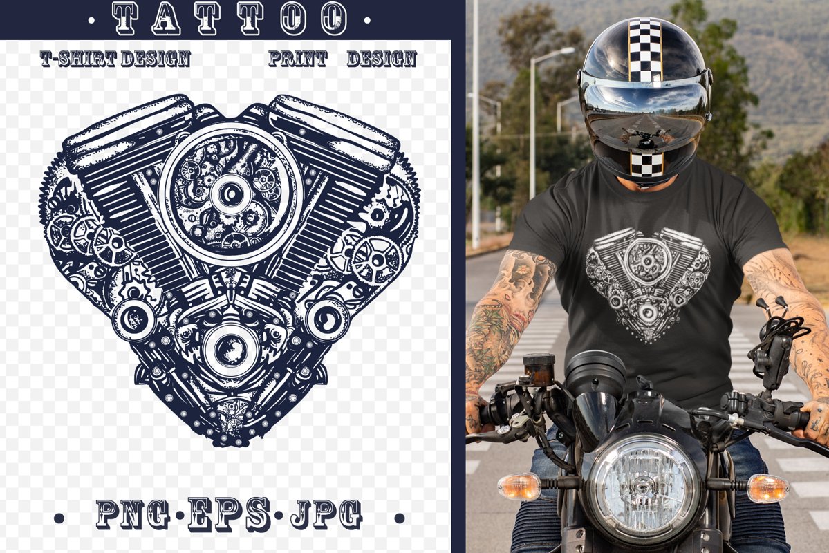 Motor heart tattoo example image 1