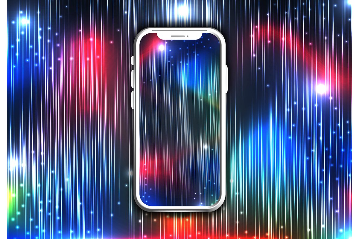 phone with colorfull background. vector illustration example image 1