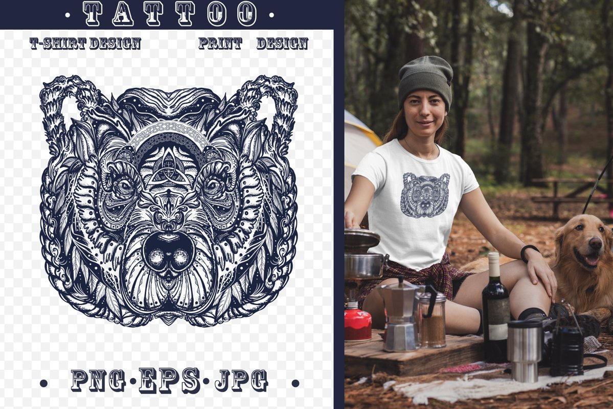Celtic bear tattoo example image 1
