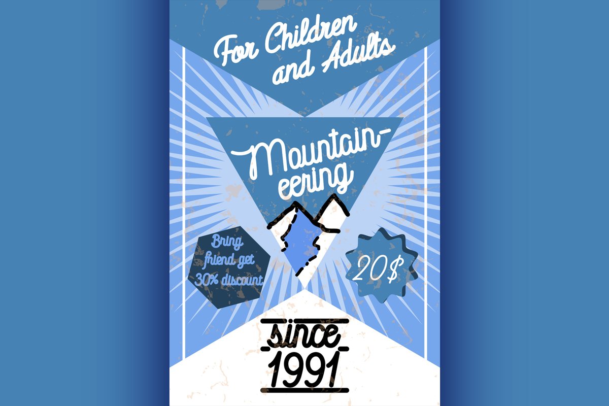 Color vintage mountaineering poster example image 1