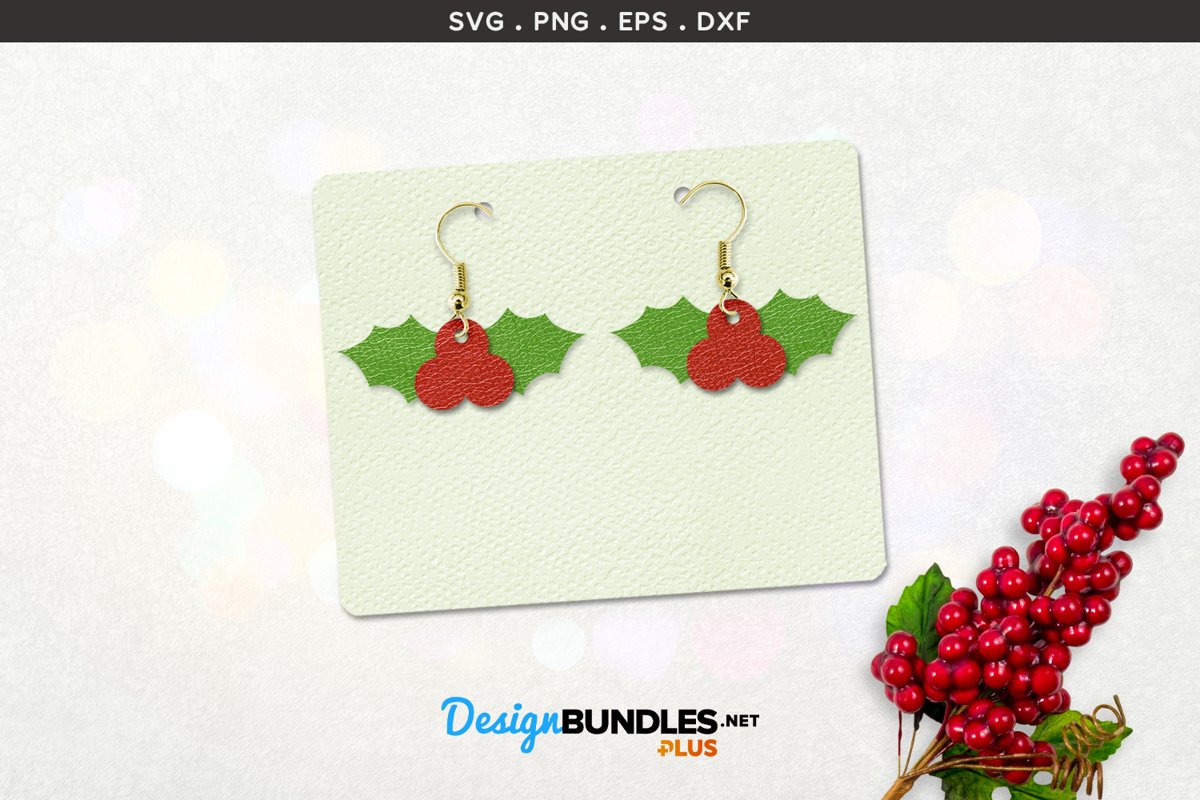 Download Holly Earrings Template Christmas Tree