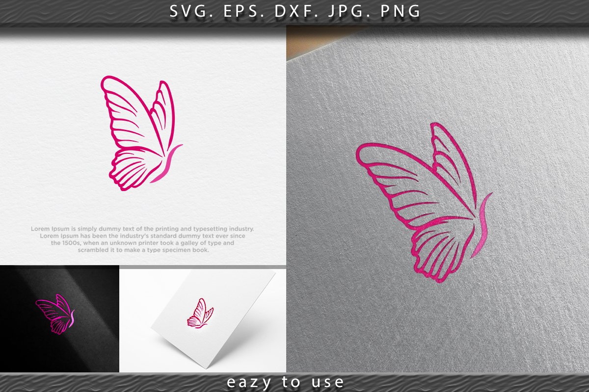 Abstract Luxurious Colorful Gradient Butterfly logo Ideas. I example image 1