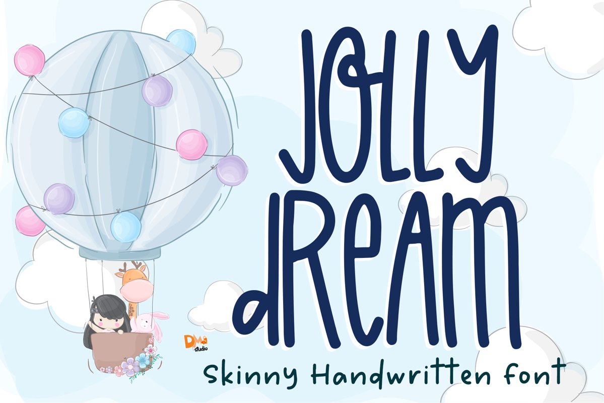 Jolly Dream - Skinny Handwritten Font example image 1