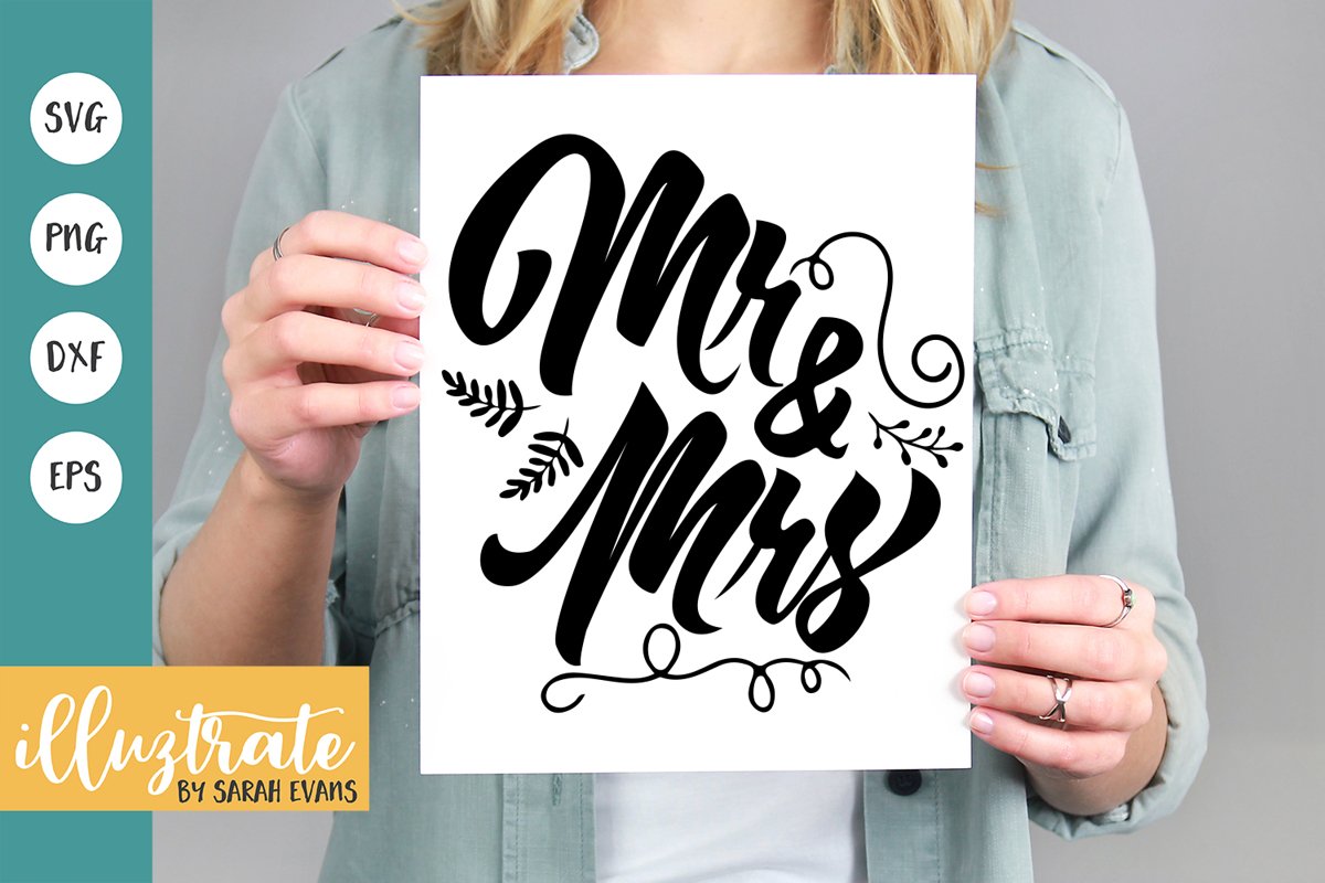 Mr & Mrs SVG Cut File | Wedding Quote | Wedding SVG example image 1