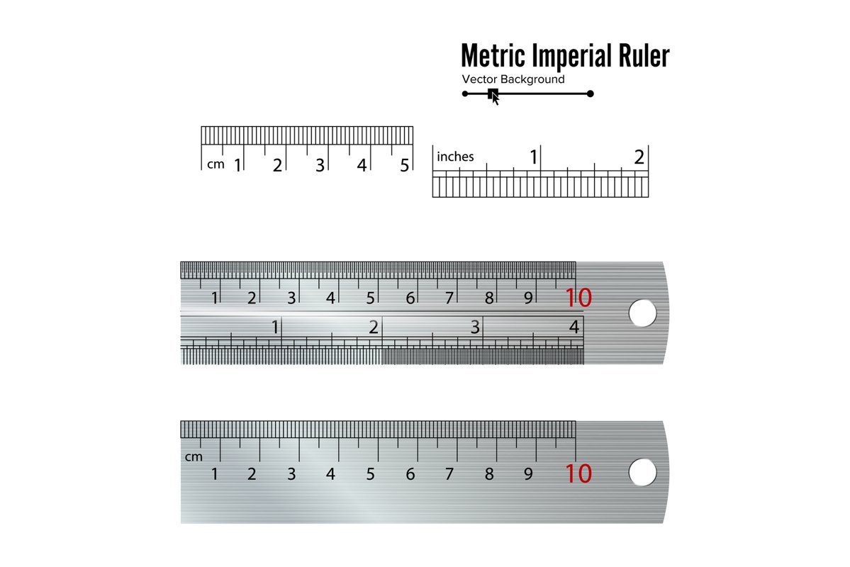 Metric Imperial Rulers Vector. Centimeter And Inch. Measure example image 1