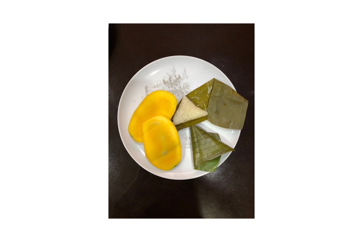 Suman or Filipino Rice Cake with Mango Slices example image 1