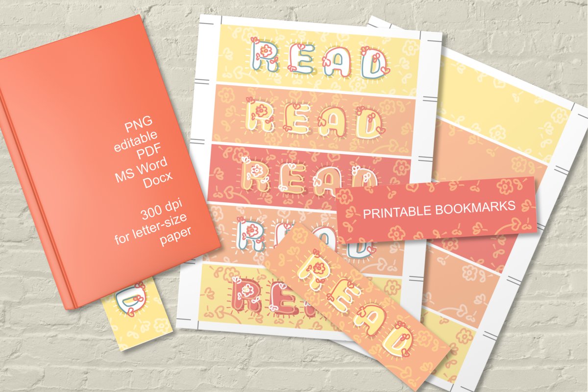 Printable Bookmark Fall Colors Editable PDF Word Docx PNG example image 1