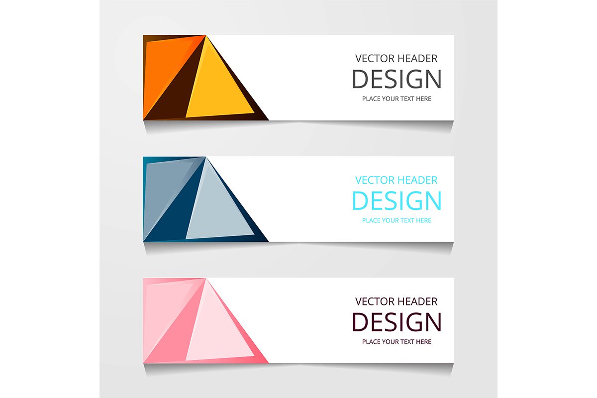 set abstract horizontal web banner example image 1